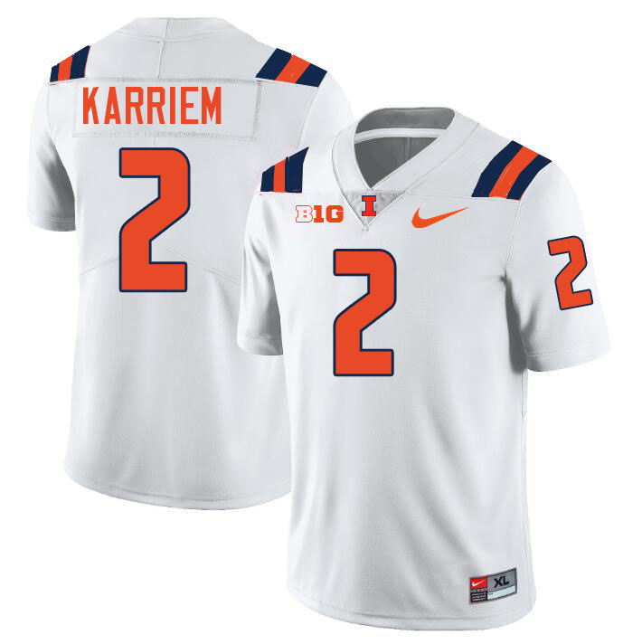 Men #2 Saboor Karriem Illinois Fighting Illini College Football Jerseys Stitched-White